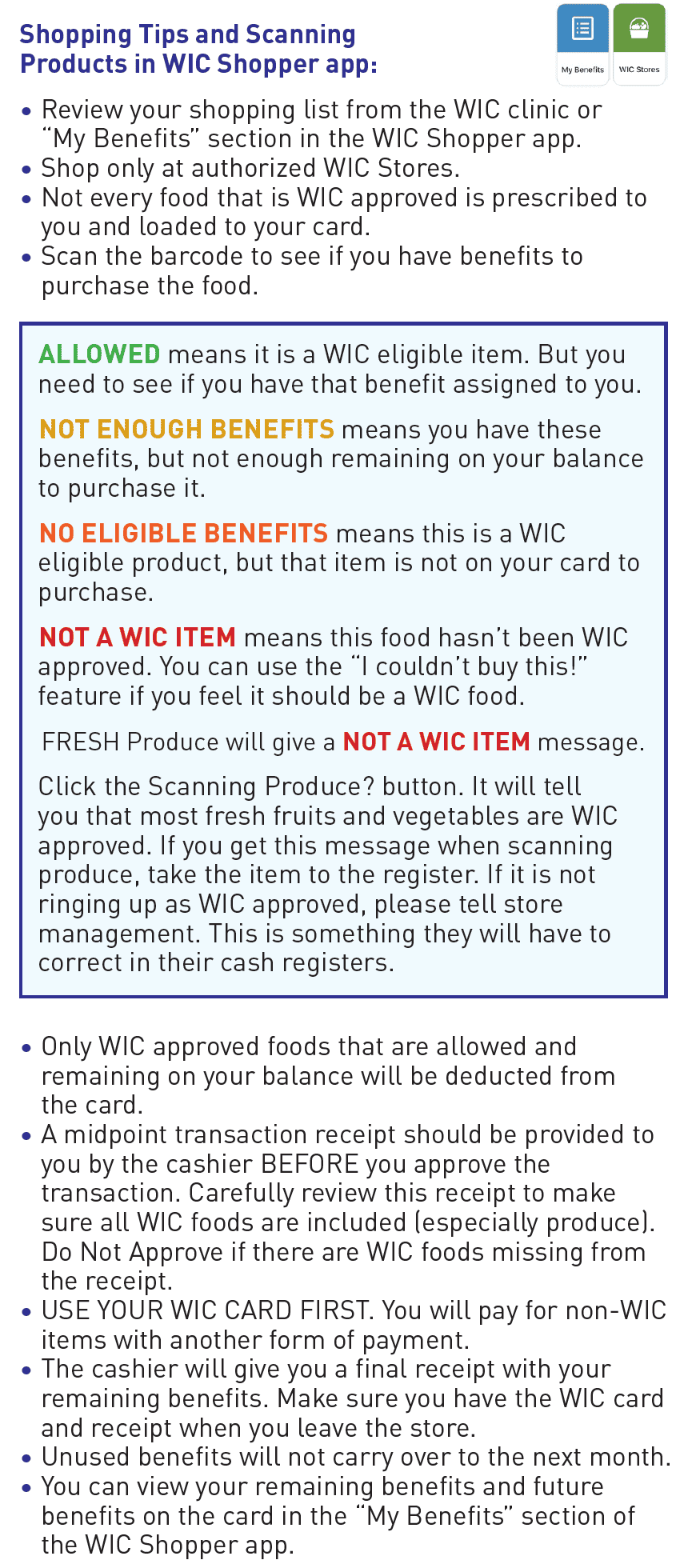 AL WIC Shopping Tips image