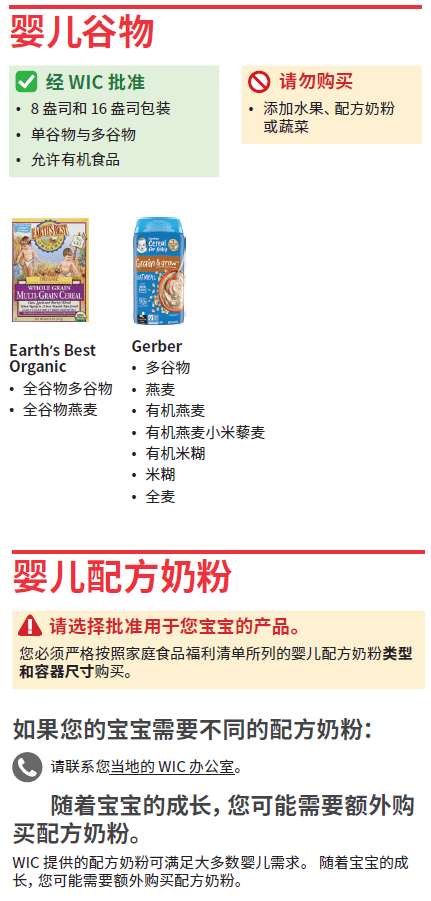VT WIC 婴儿食品