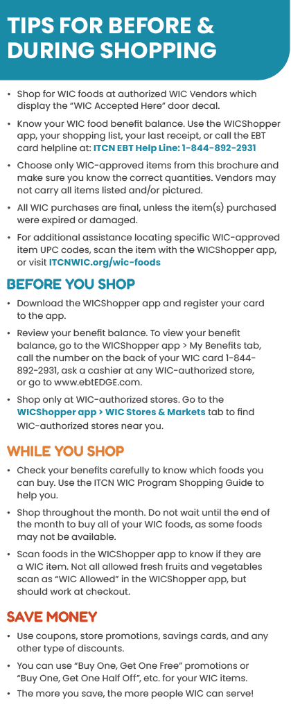 ITCN WIC TIPS FOR BEFORE & DURING SHOPPING image