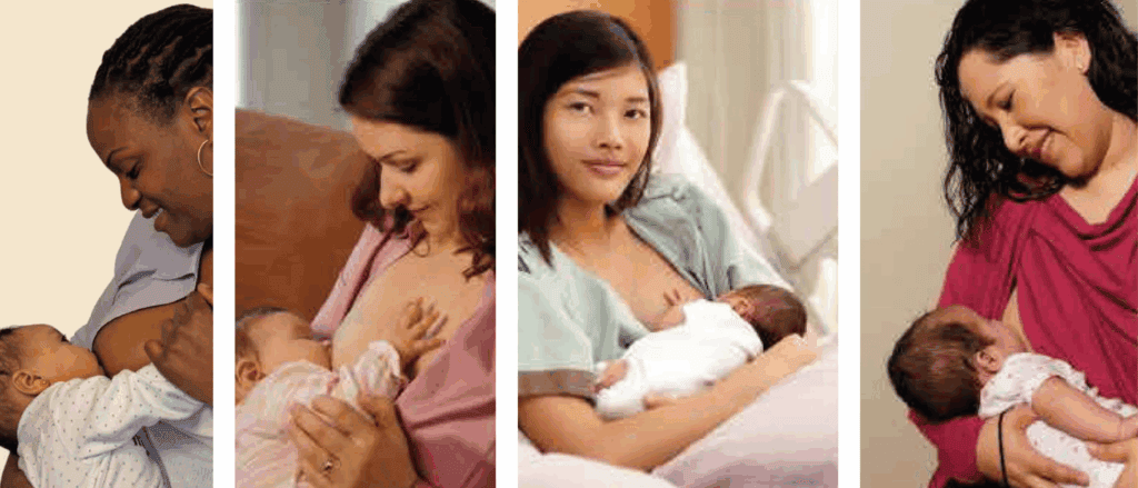 mujeres amamantando bebés