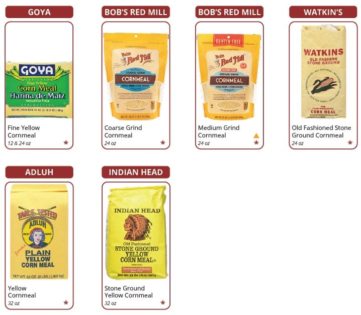 Brands of cornmeal