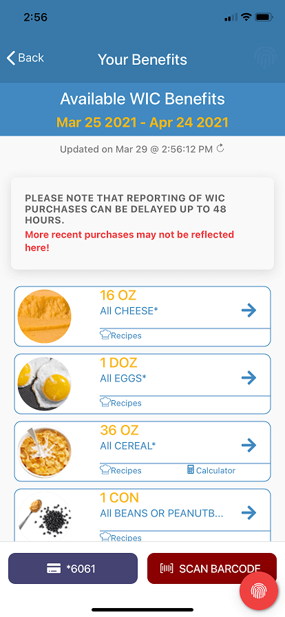 WIC Benefits Offline