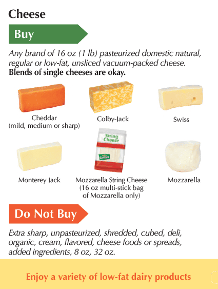 ID WIC food list cheese