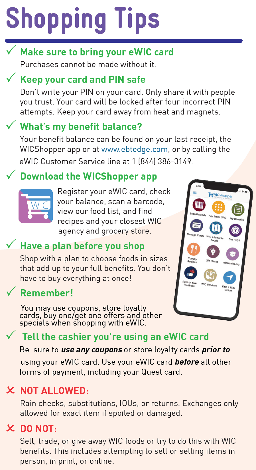AK WIC Shopping Tips with Your eWIC Card image