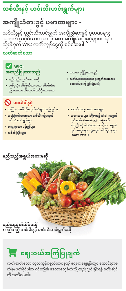 VT WIC သစ်သီးများနှင့်