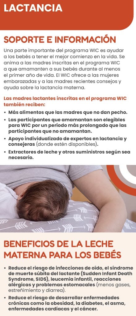 A Spanish WIC flyer explaining breastfeeding benefits