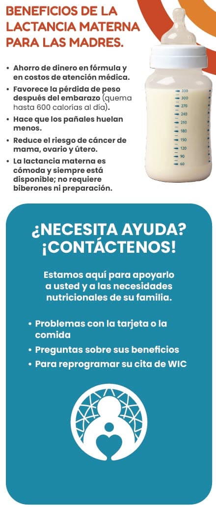 A Spanish WIC flyer explaining breastfeeding benefits