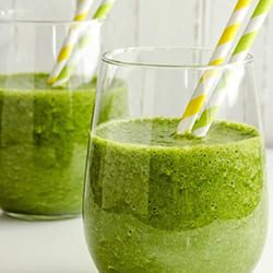 Smoothies in glasses with straws