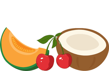 Cantelope, cherries and coconut