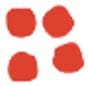 Four red circles