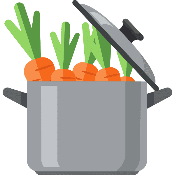 Carrots in a cooking pot